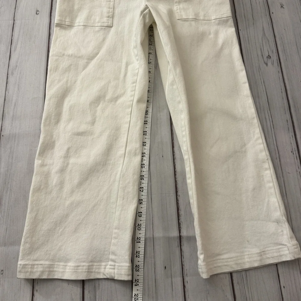 Sugar Lips White Wide Leg Jumpsuit Ruffle Sleeve Cutout Back Boho Small Talon - Picture 4 of 8